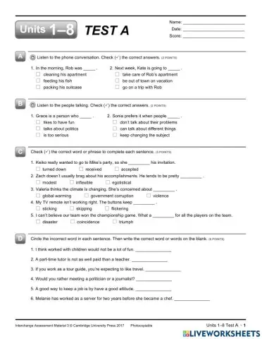 Interchange 3 Units 1 to 8