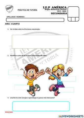 REGULAR EMOCIONES TUTORÍA 4° SEC.