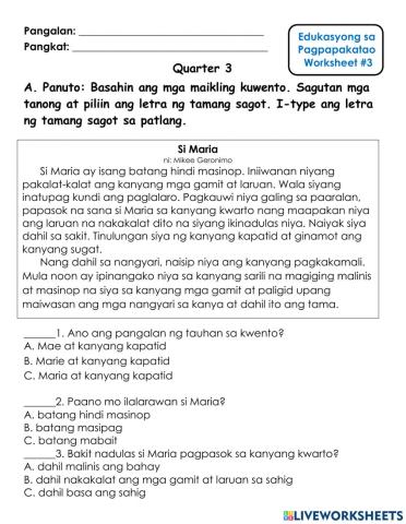 ESP - Pagiging Masinop