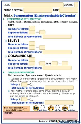 Permutations (Distinguishable&Circular)