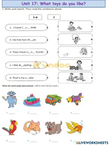 Grade 3 unit 17 What toys do you like?