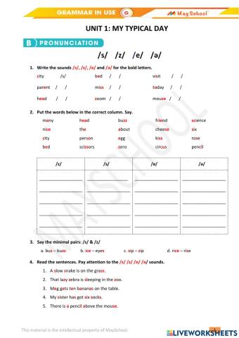 G-U4-My Typical Day-Pronunciation