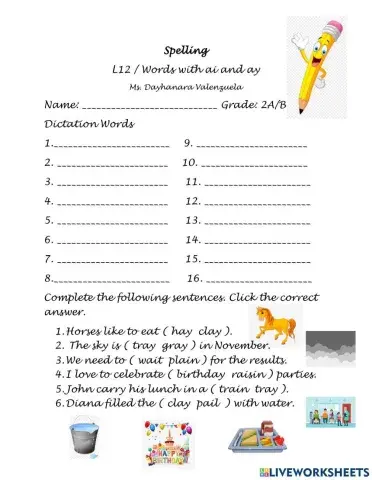 L12 - Words with ai and ay