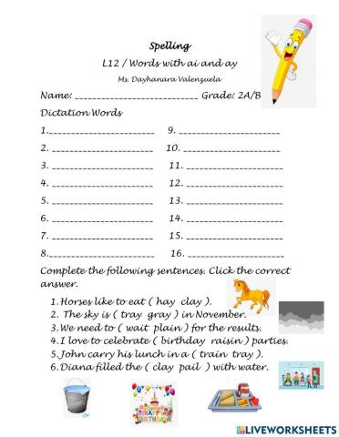 L12 - Words with ai and ay