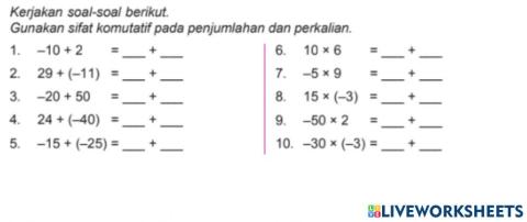 Sm sd 5 bilangan bulat