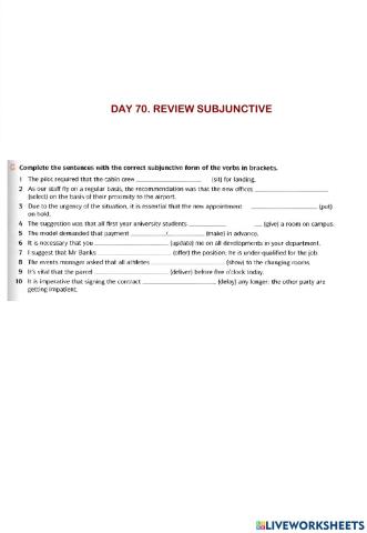G8 Review subjunctive