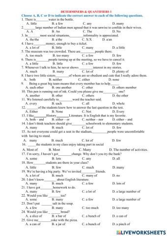 Determiners & quantifiers