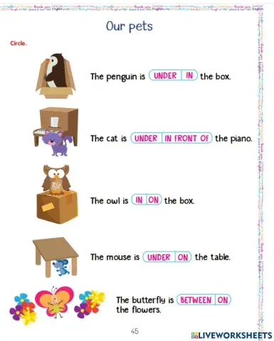 Place prepositions