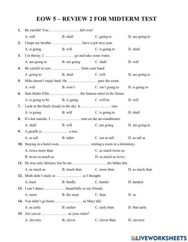 Grade 5 mid-term review 2