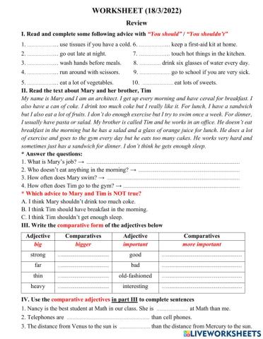 Phiếu SN khối 4 - 18.3.2022