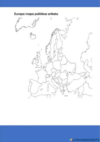 Europa mapa politiko ariketa
