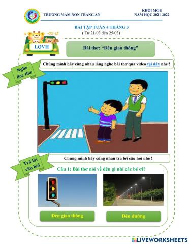 Làm quen văn học: -Thơ đèn giao thông-