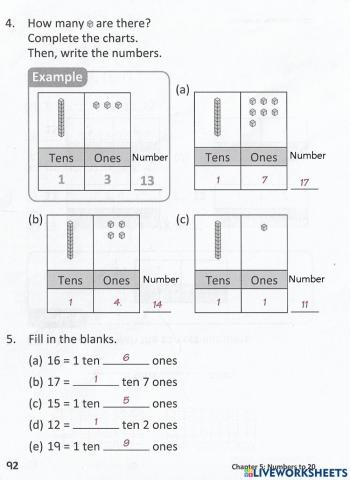 Tens and Ones up to 20