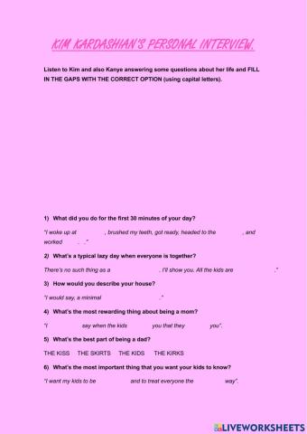 Kim kardashian's personal interview listening