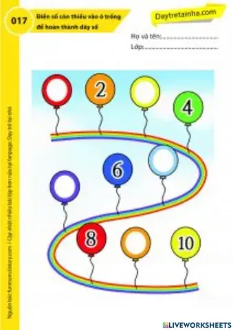 Phiếu bài tập toán cho trẻ 4-5 tuổi