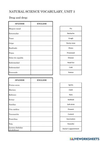 Natural Vocabulary unit 3