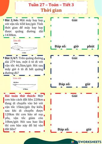 Tuần 27 - Toán 3 - Thời gian
