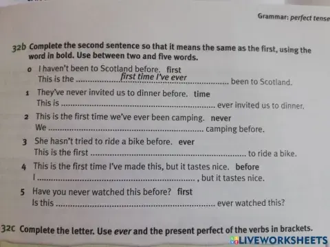 Present perfect - first time I have ever