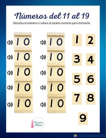 Números del 11 al 19