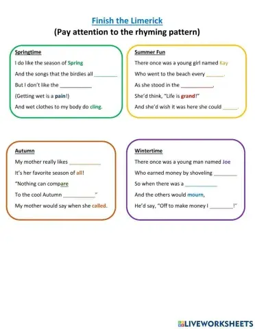 Limericks About the Seasons