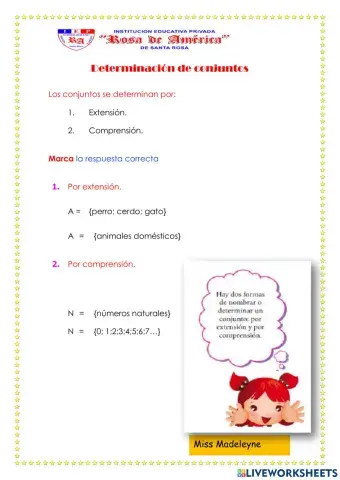 Determinación de conjuntos