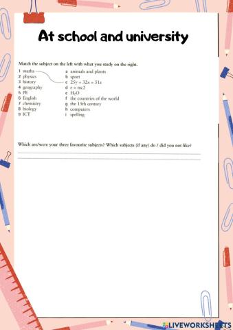 At school and university