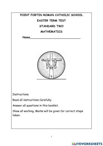 Easter term test mathematics