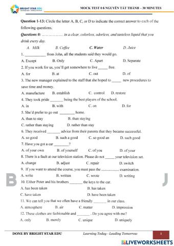 (CLC) De so 6. Nguyen Tat Thanh