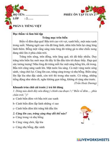 Bài tập cuối tuần 27