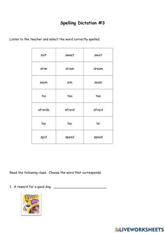 Spelling List-3Dictation