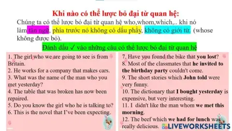 Lược bỏ đại từ quan hệ