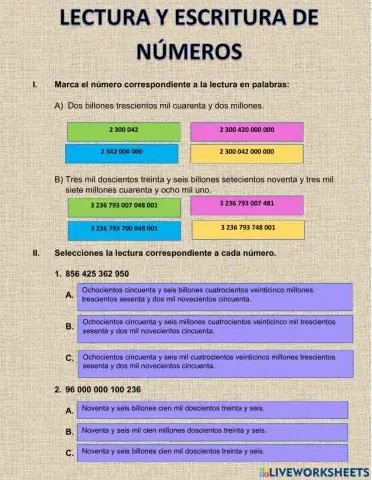 Lectura y escritura de números