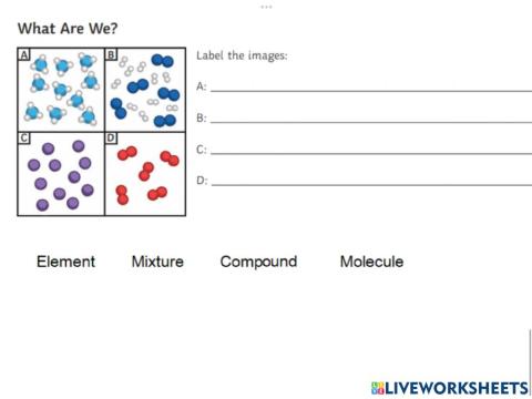 Atoms Compounds molecules Mixtures