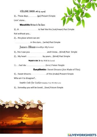 Grammar Passive voice by songs №1