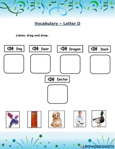 Vocabulary-Letter D