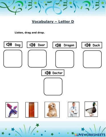Vocabulary-Letters M, S and D