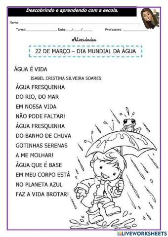 Dia da água interpretação