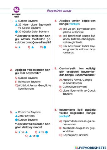 Ülkemizde Hayat-Kazanım Değerlendirm-4