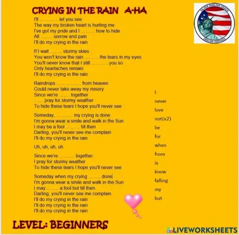 Crying in the rain - beginners