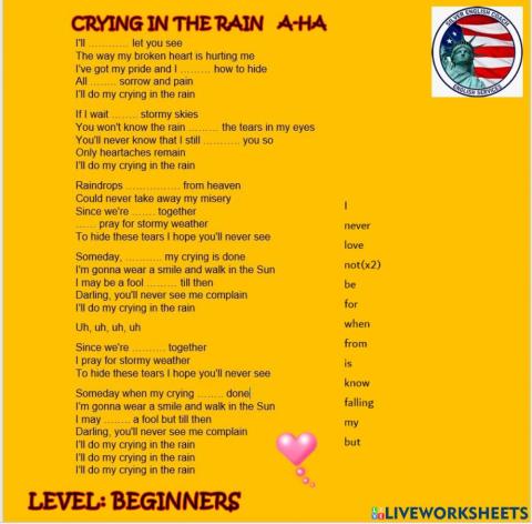 Crying in the rain - beginners