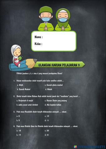 Ulangan harian pelajaran 9