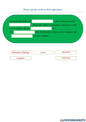 At the Polyclinic Vocabulary V2
