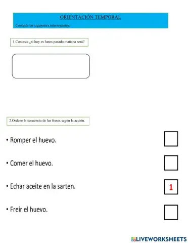 Ficha de Orientación temporal