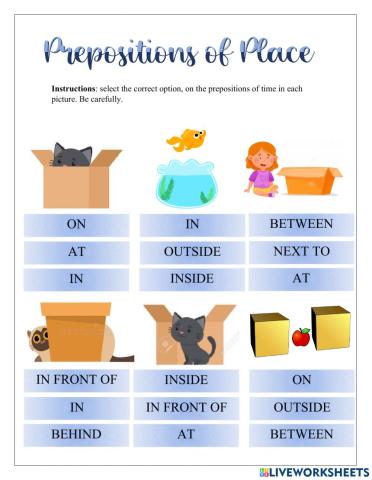 Prespositions of place