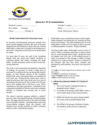 2nd Quarter Examination