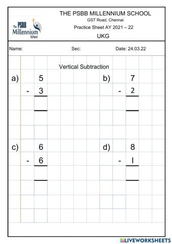 Vertical Subtraction