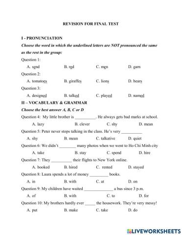 Revision 1 for final test