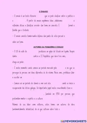 O ensaio e autores galegos na posguerra