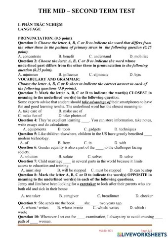 De thi giua ki 2 lop 10