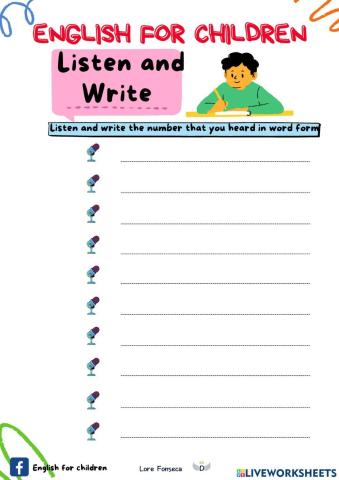 Listen and write numbers efc